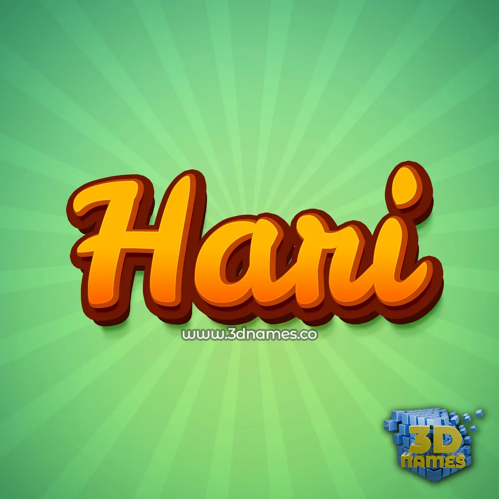 hari in Green Rays style - 3D name wallpaper