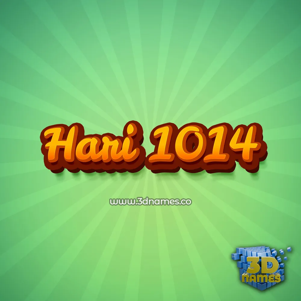 hari 1014 in Green Rays style - 3D name wallpaper