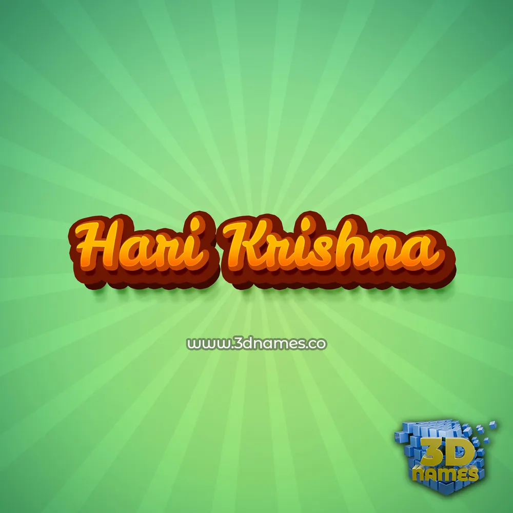 hari krishna in Green Rays style - 3D name wallpaper