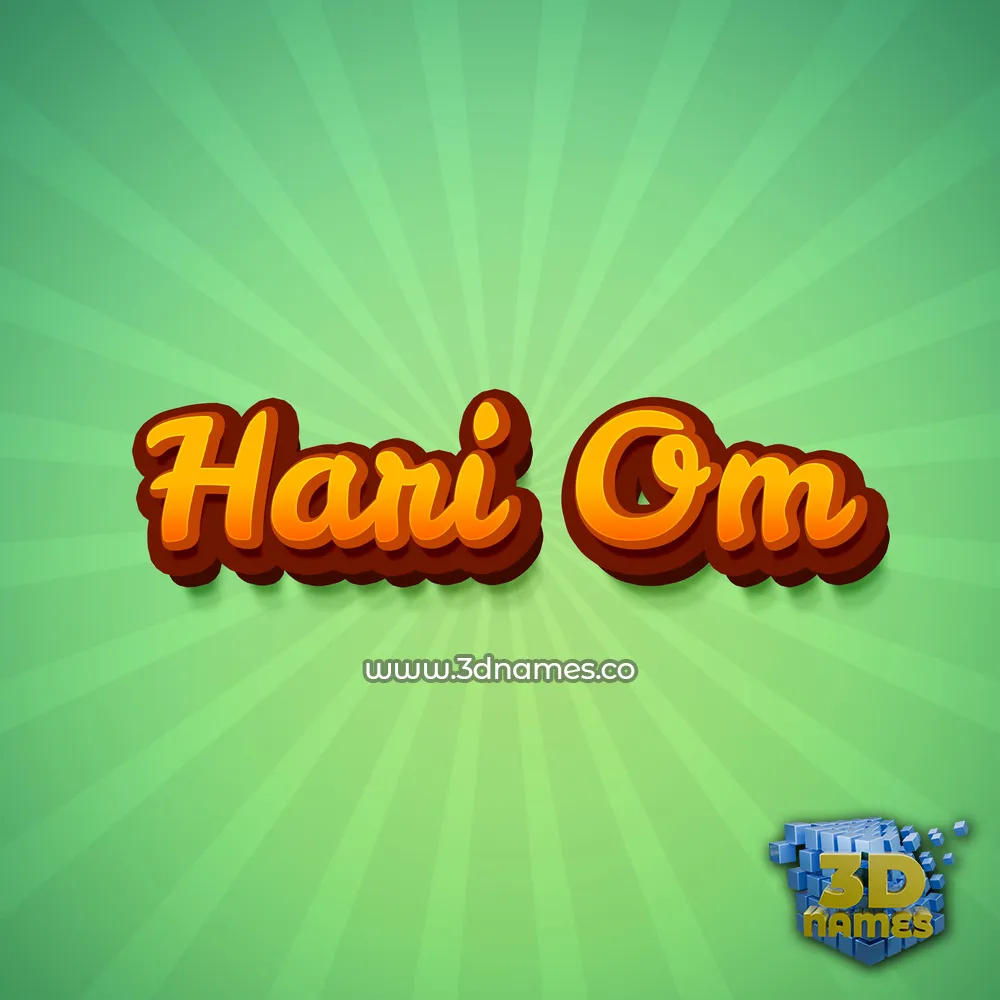 hari om in Green Rays style - 3D name wallpaper