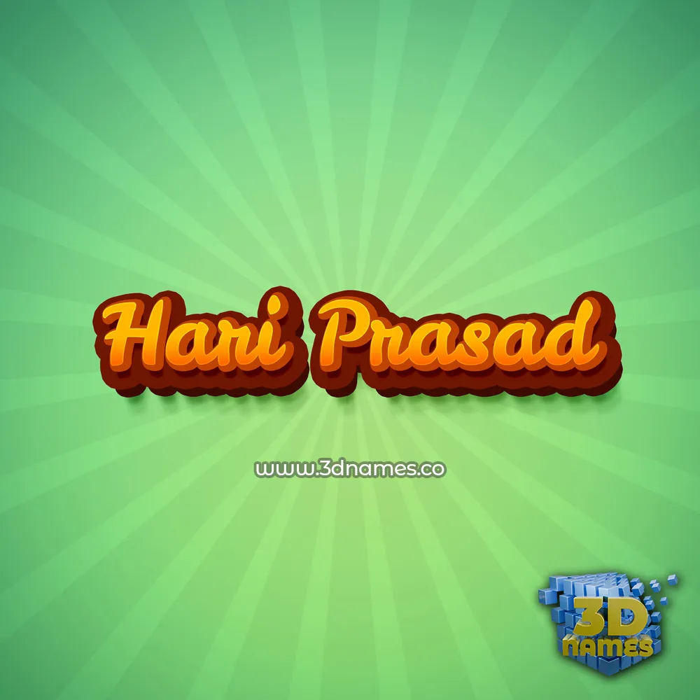 hari prasad in Green Rays style - 3D name wallpaper