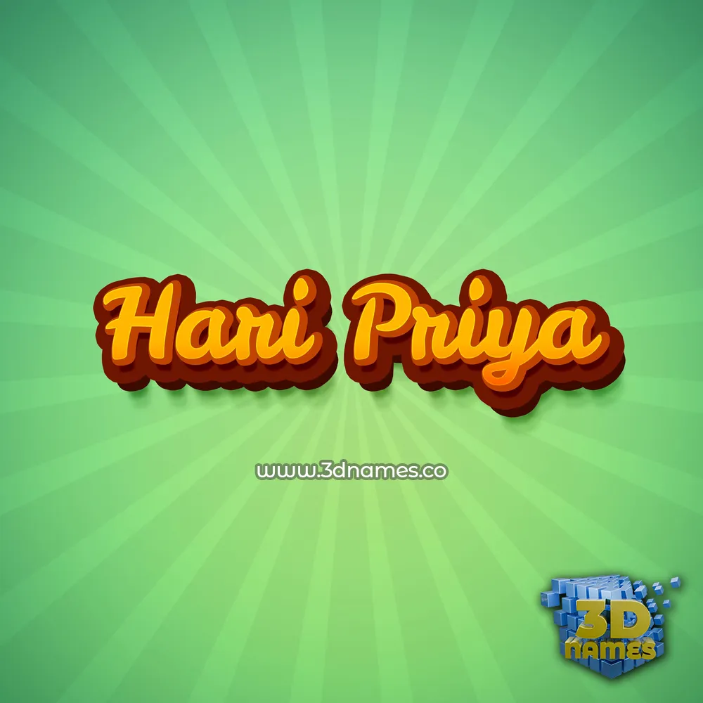 hari priya in Green Rays style - 3D name wallpaper