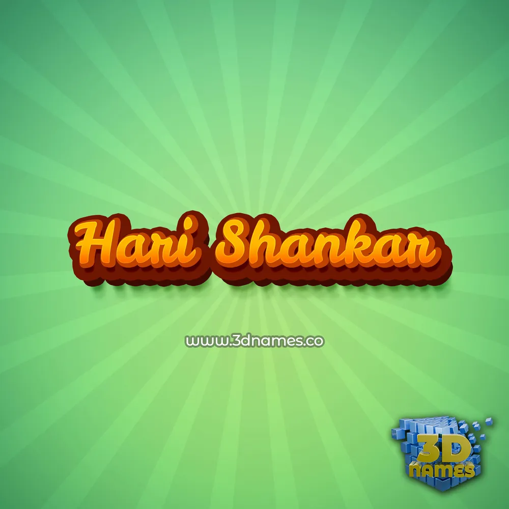hari shankar in Green Rays style - 3D name wallpaper