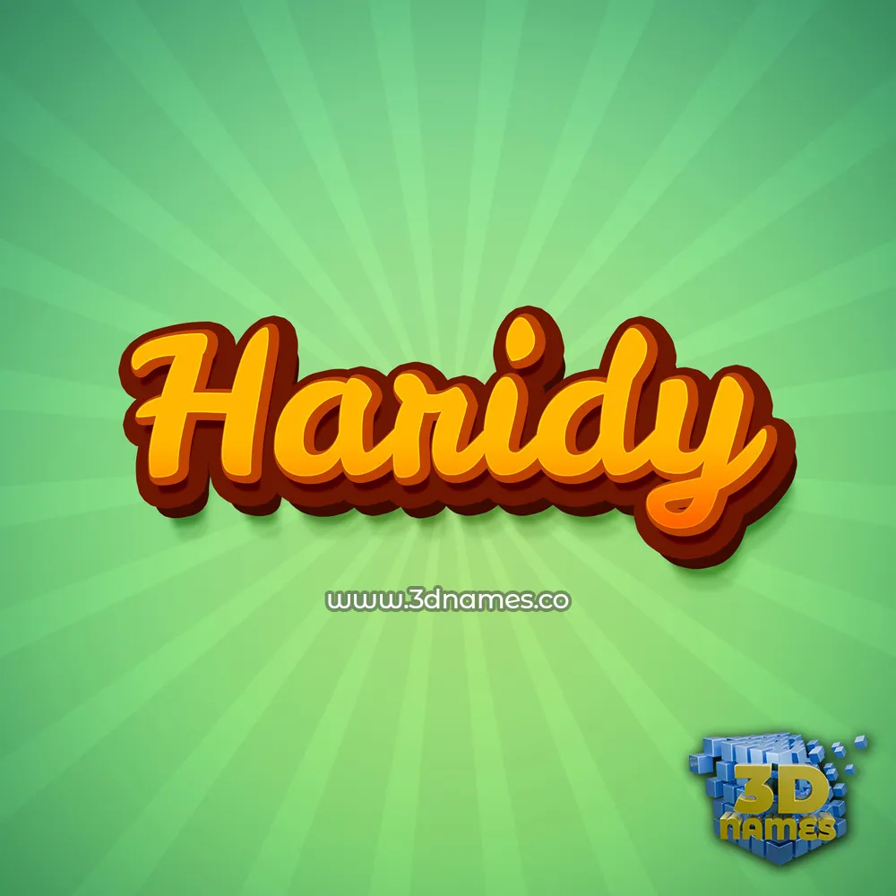 haridy in Green Rays style - 3D name wallpaper