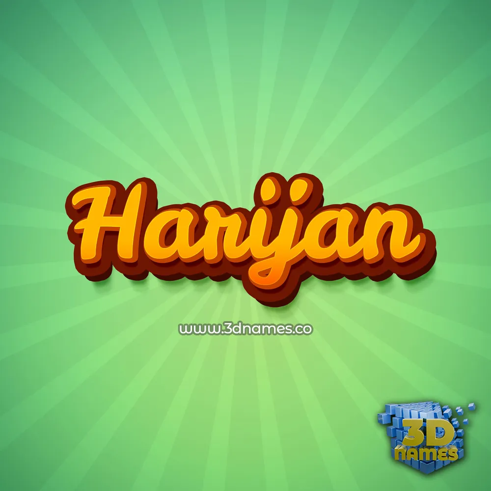 harijan in Green Rays style - 3D name wallpaper