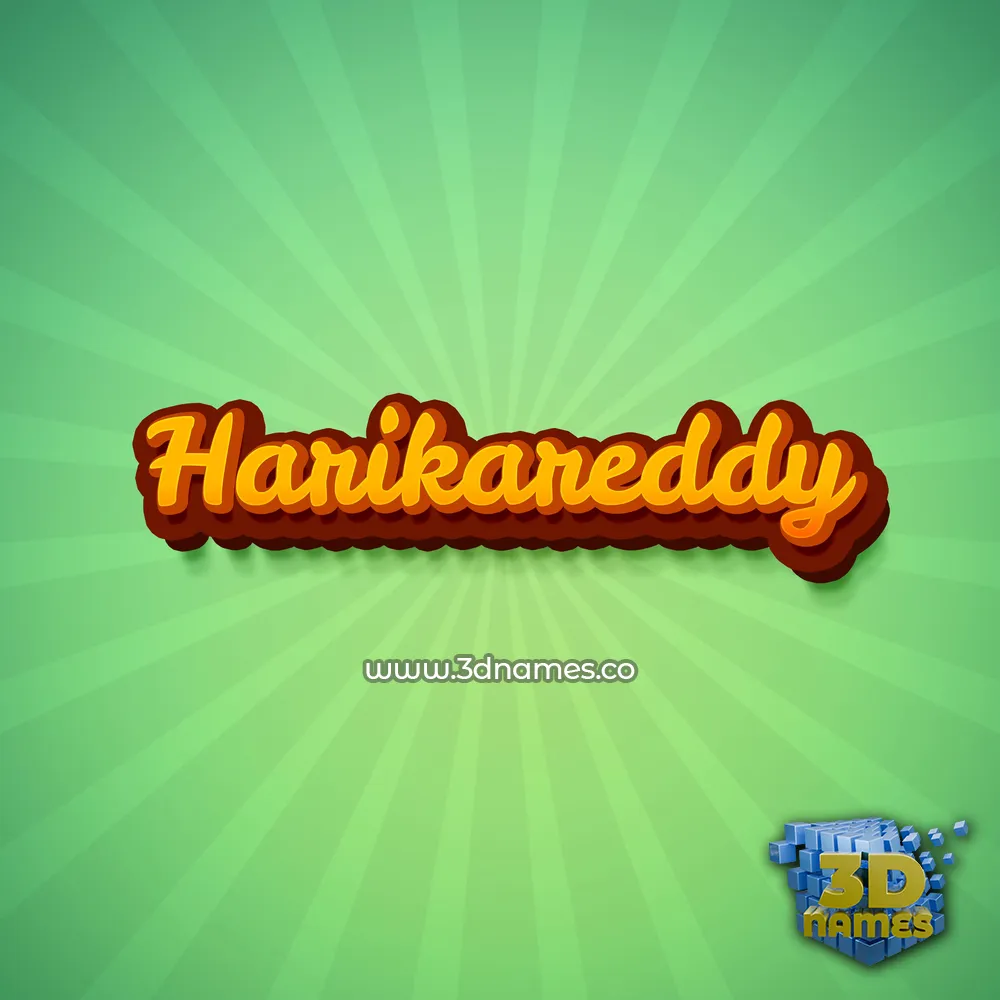 harikareddy in Green Rays style - 3D name wallpaper
