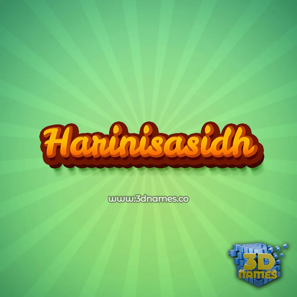 harinisasidh in Green Rays style - 3D name wallpaper