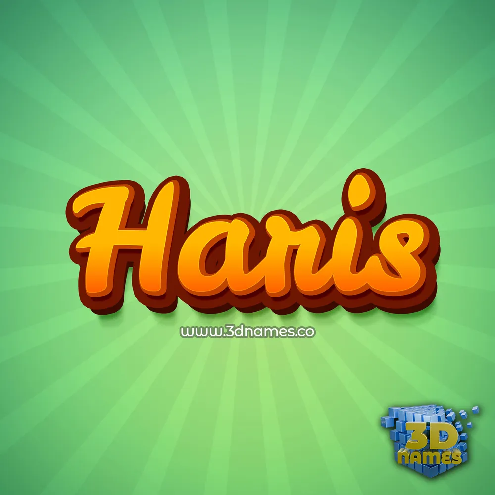 haris in Green Rays style - 3D name wallpaper