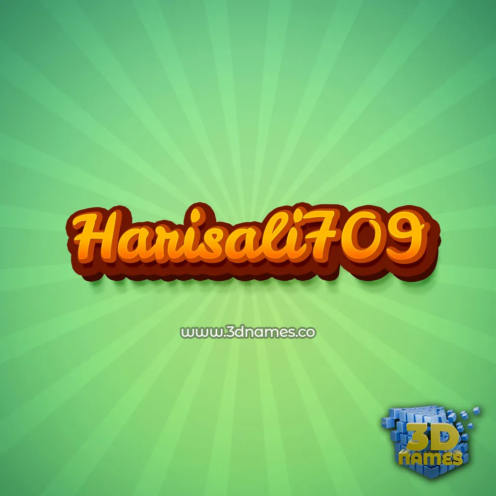 harisali709 in Green Rays style - 3D name wallpaper
