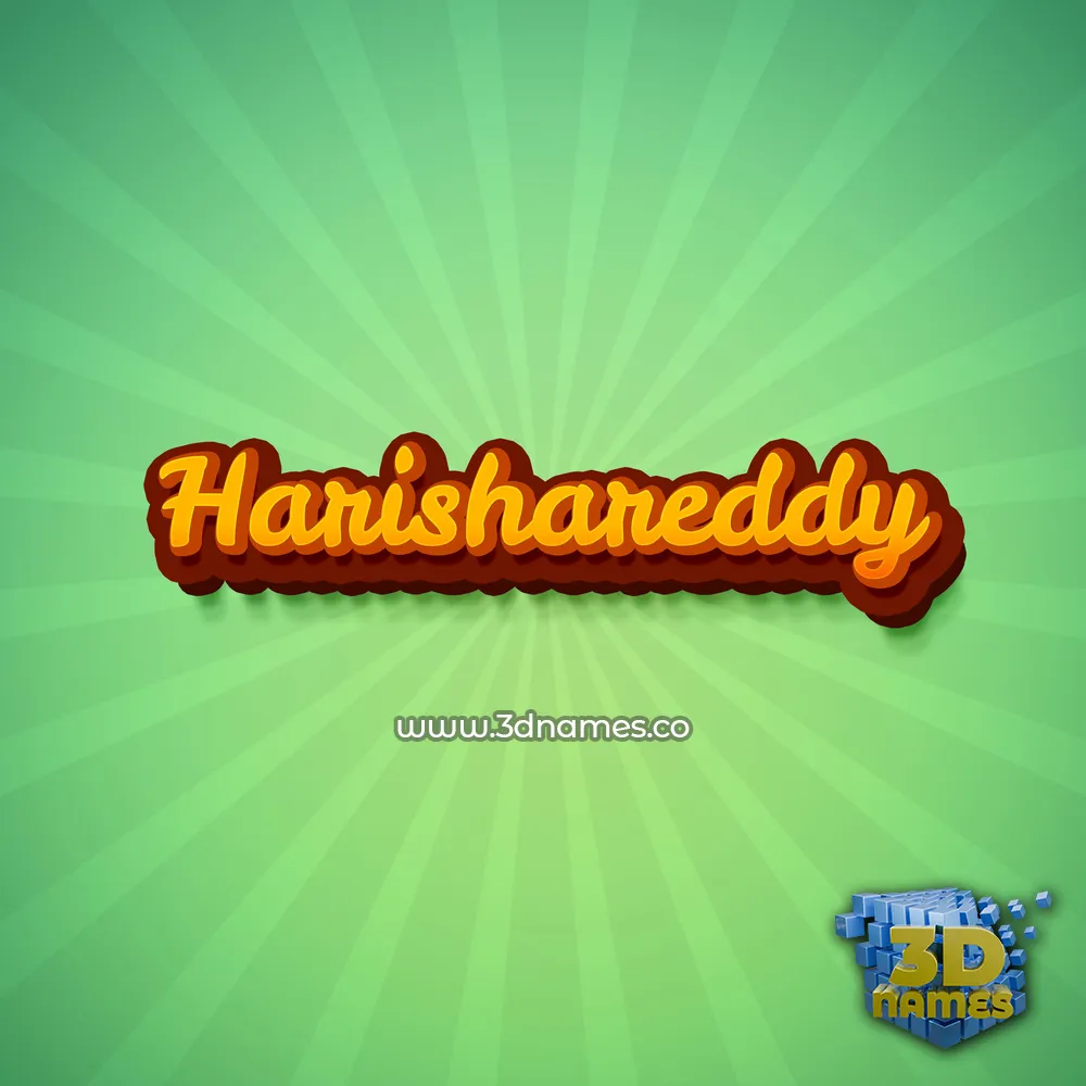 harishareddy in Green Rays style - 3D name wallpaper