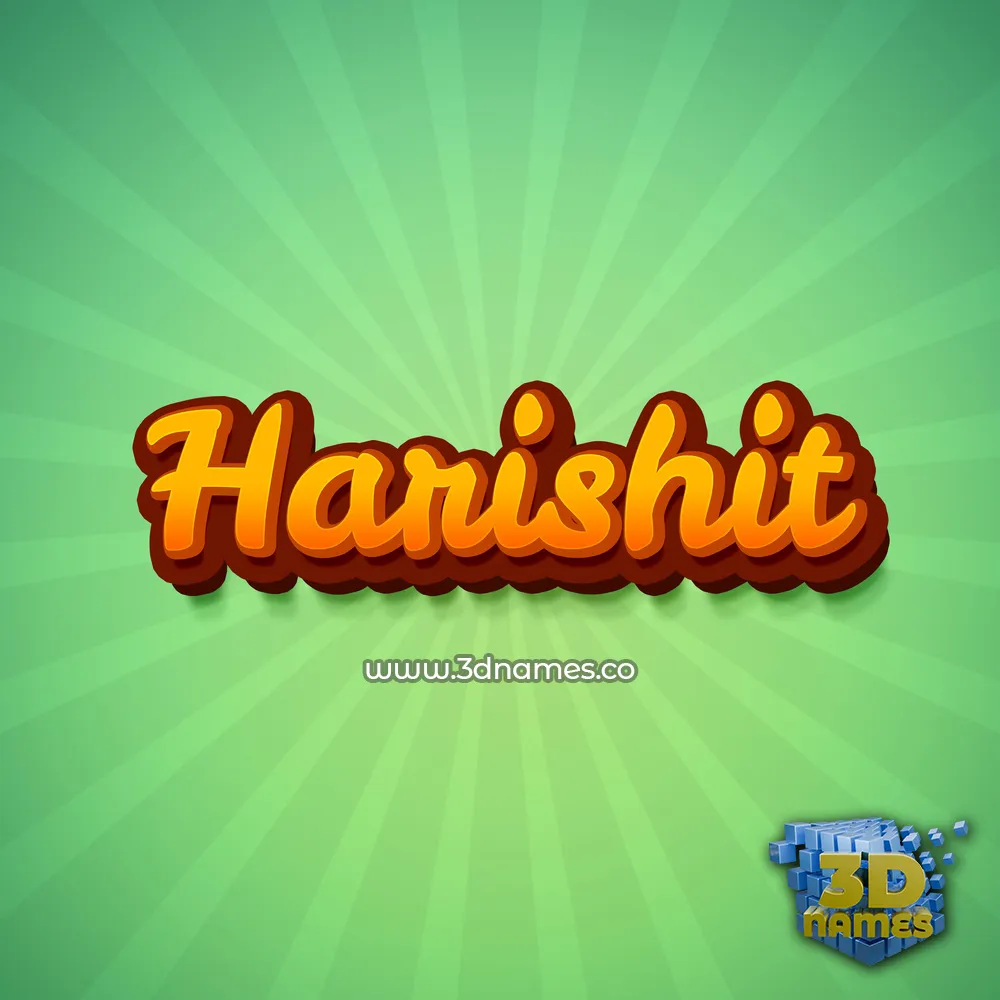 harishit in Green Rays style - 3D name wallpaper
