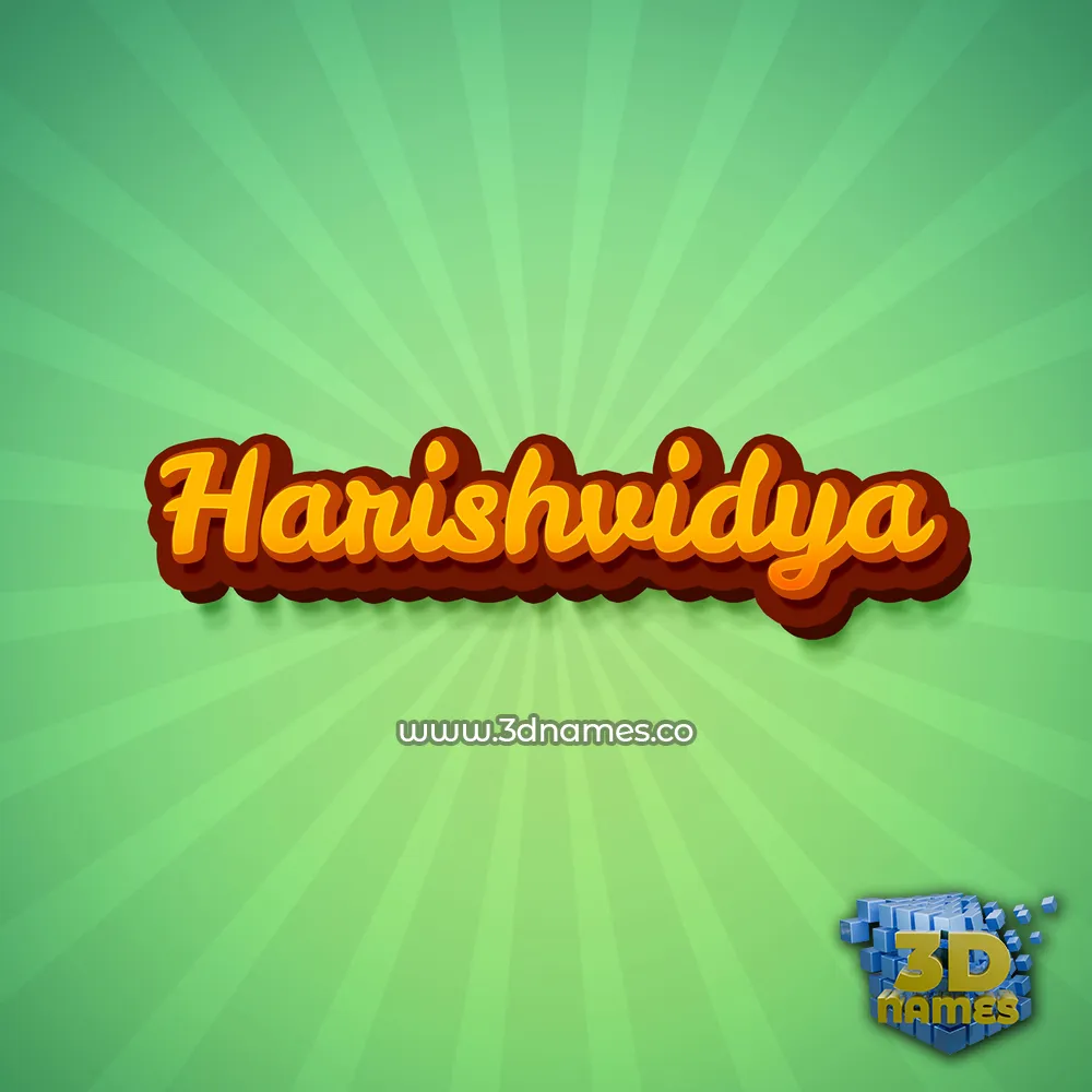 harishvidya in Green Rays style - 3D name wallpaper
