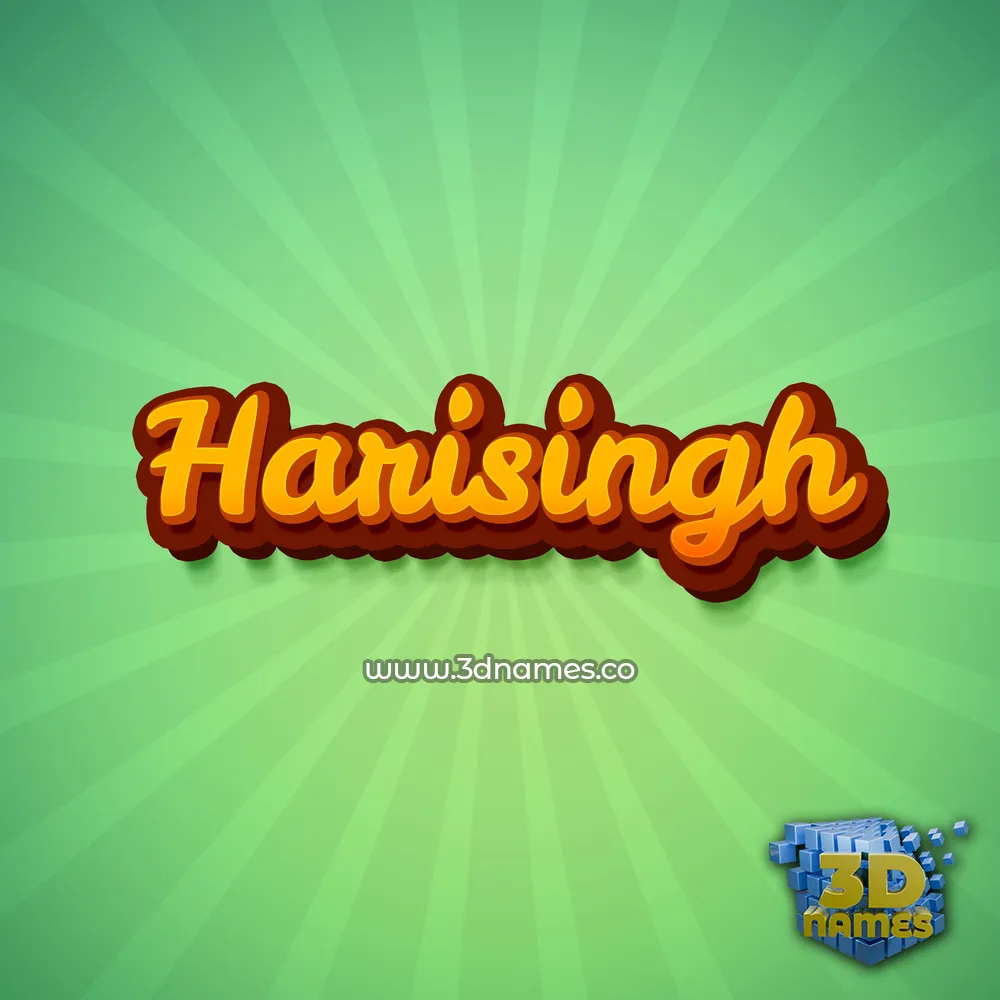 harisingh in Green Rays style - 3D name wallpaper