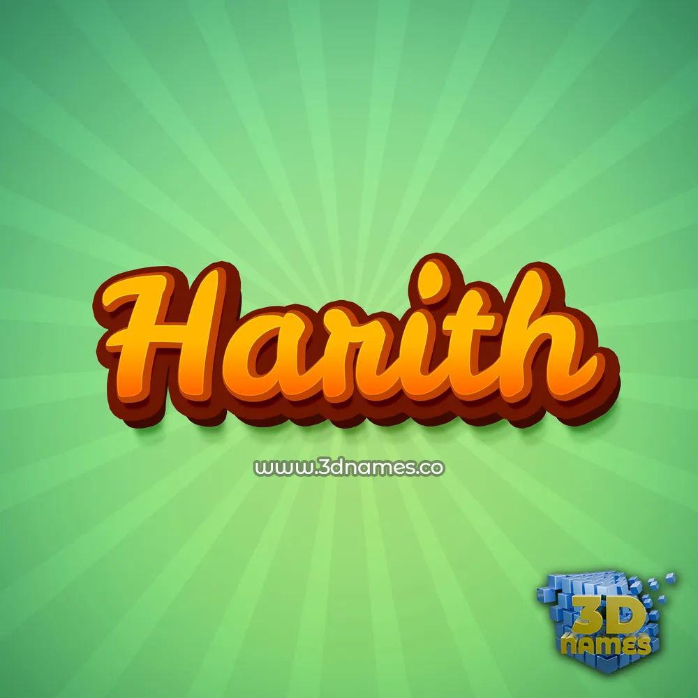 harith in Green Rays style - 3D name wallpaper