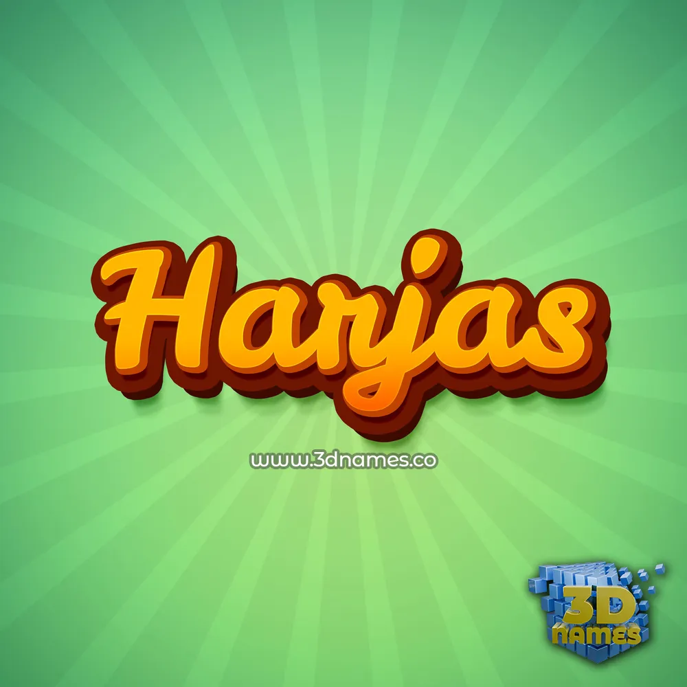 harjas in Green Rays style - 3D name wallpaper