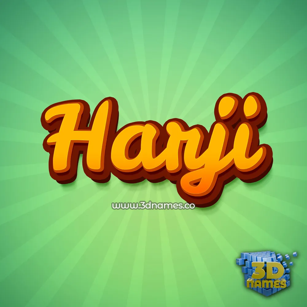 harji in Green Rays style - 3D name wallpaper