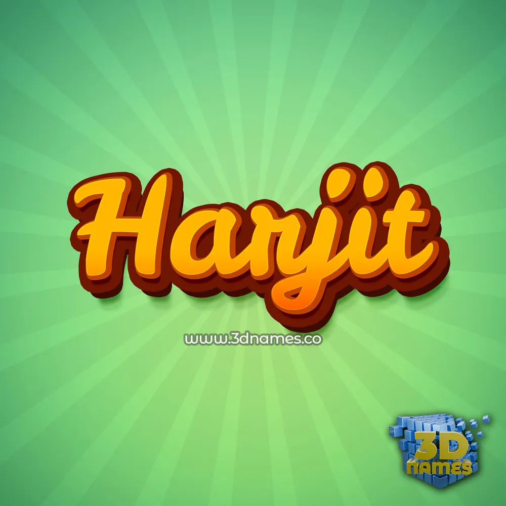 harjit in Green Rays style - 3D name wallpaper