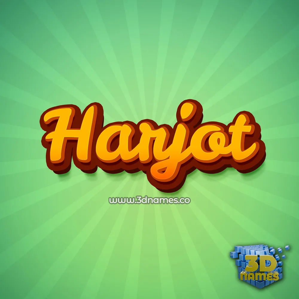harjot in Green Rays style - 3D name wallpaper
