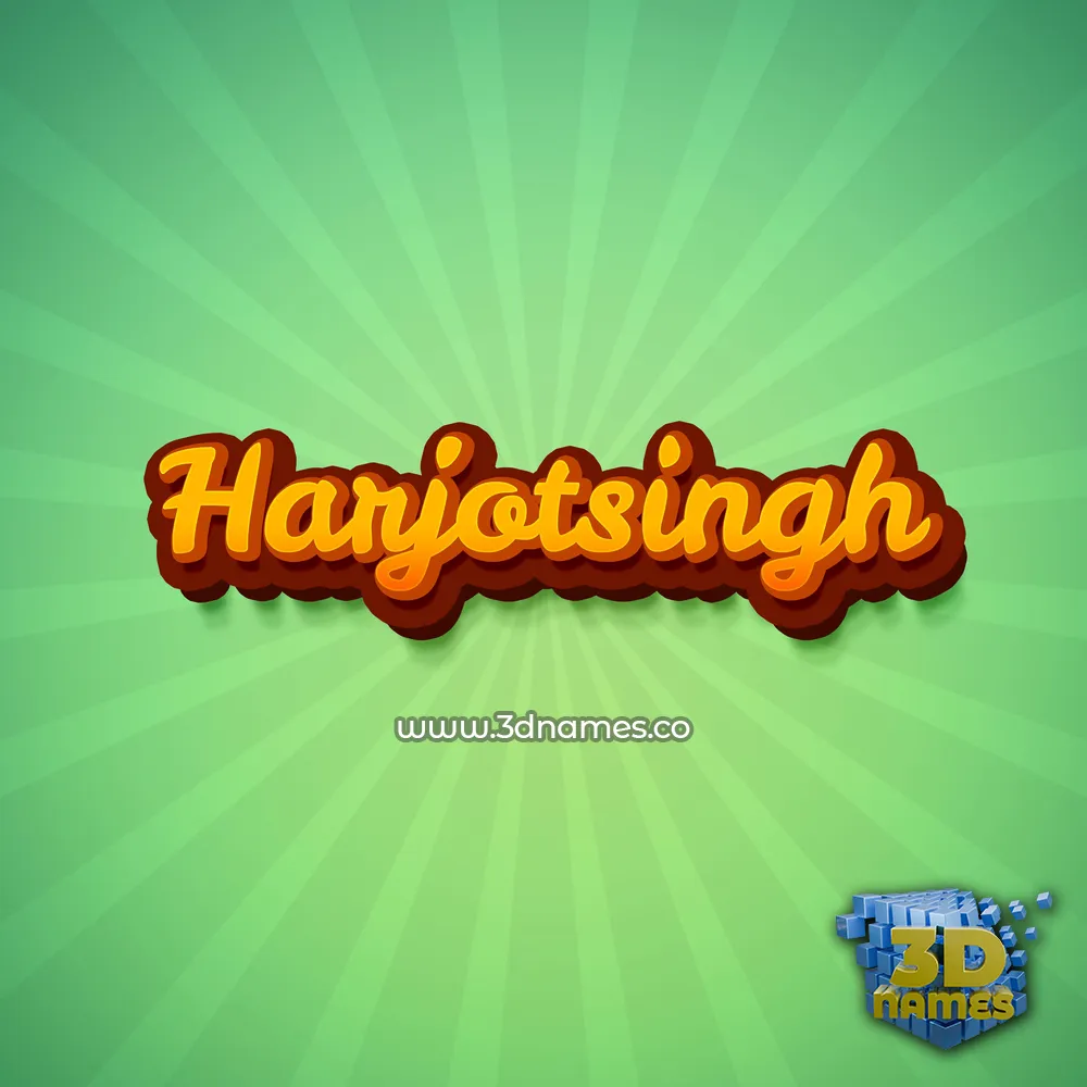 harjotsingh in Green Rays style - 3D name wallpaper