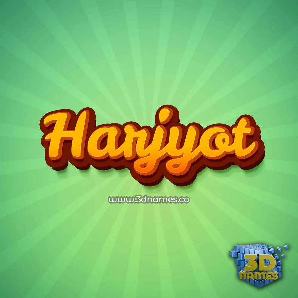 harjyot in Green Rays style - 3D name wallpaper