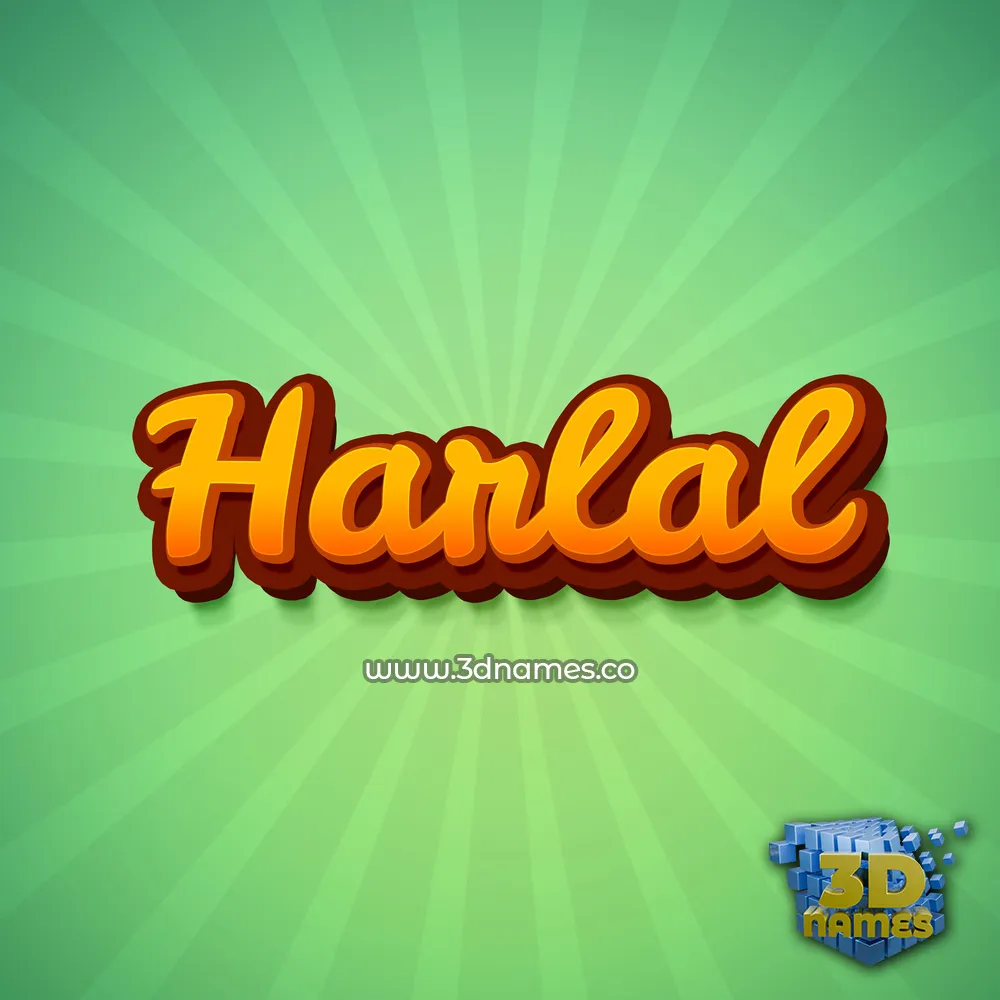 harlal in Green Rays style - 3D name wallpaper