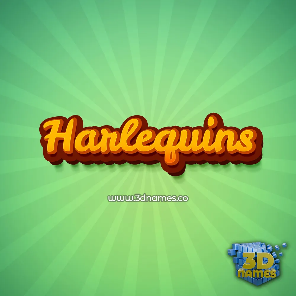 harlequins in Green Rays style - 3D name wallpaper