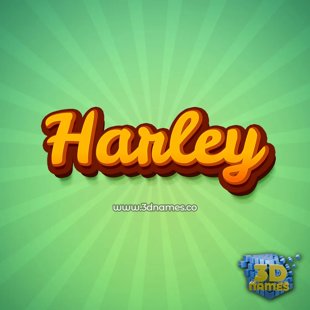 harley in Green Rays style - 3D name wallpaper