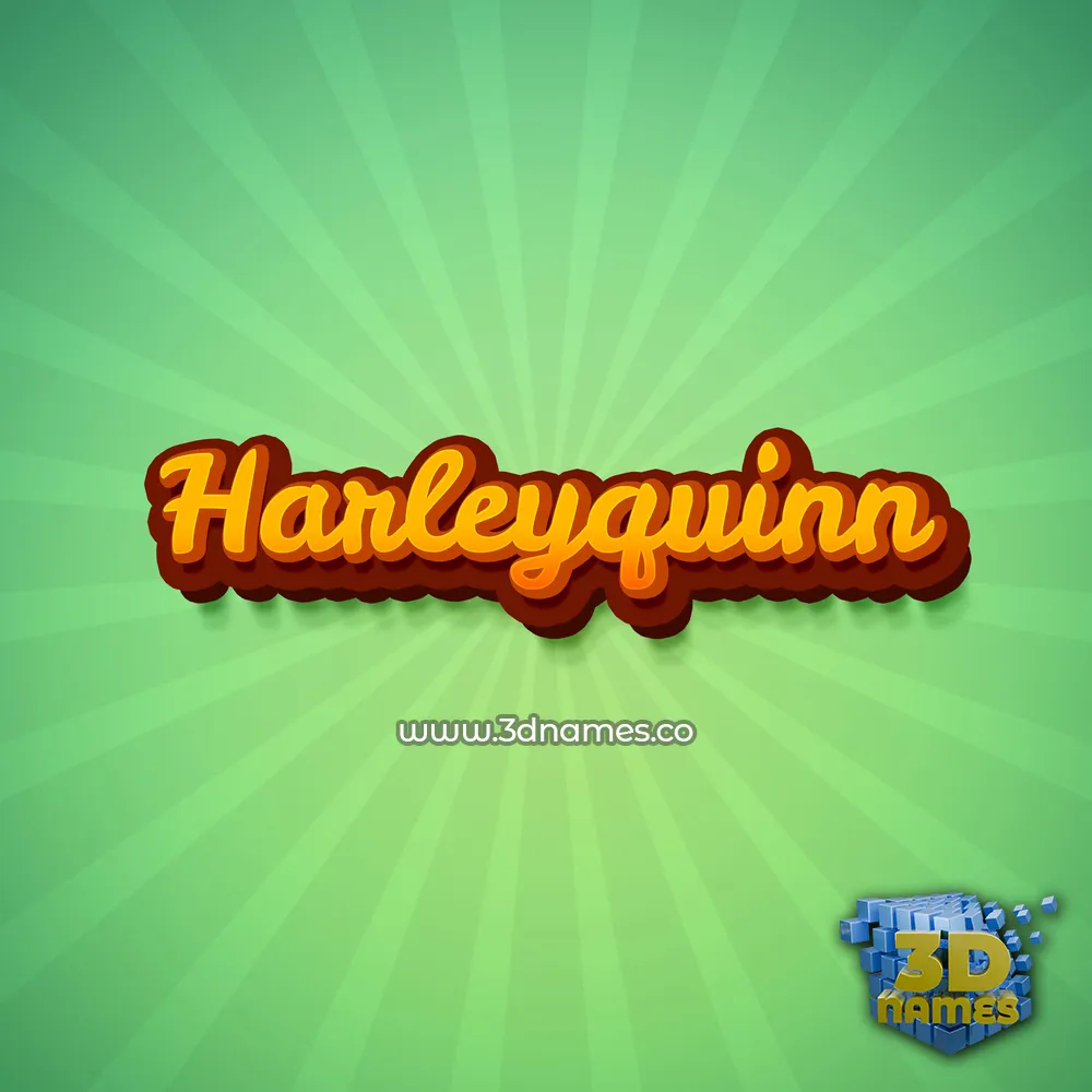 harleyquinn in Green Rays style - 3D name wallpaper