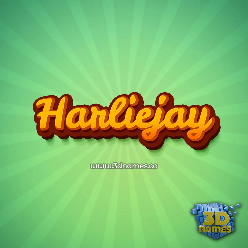 harliejay in Green Rays style - 3D name wallpaper