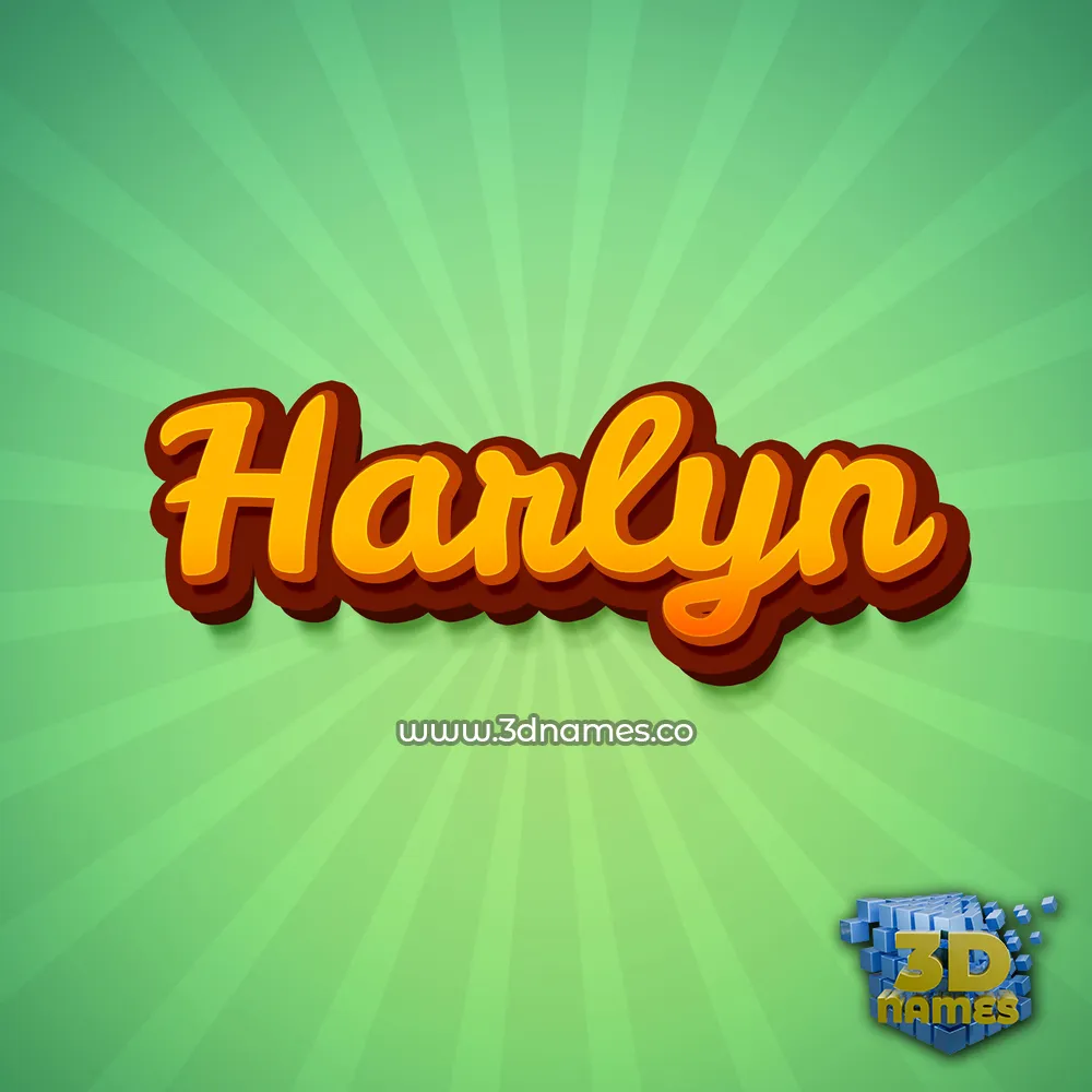 harlyn in Green Rays style - 3D name wallpaper