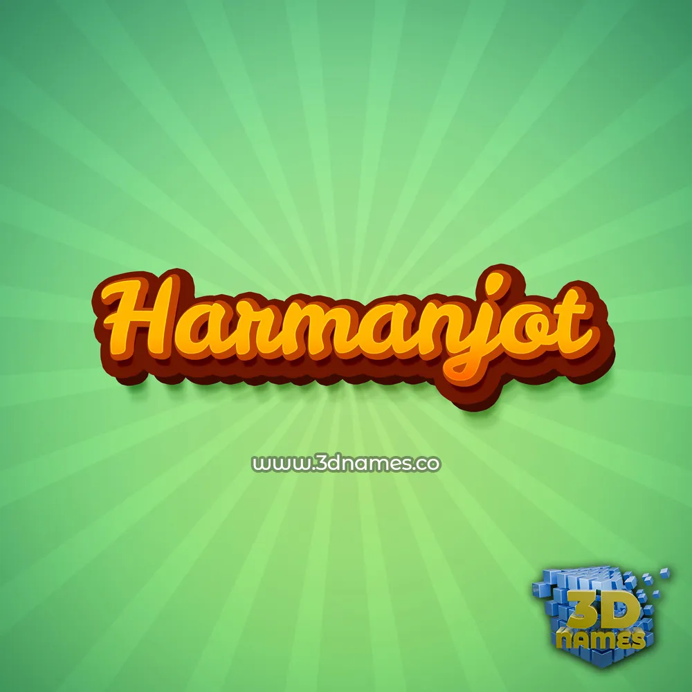 harmanjot in Green Rays style - 3D name wallpaper
