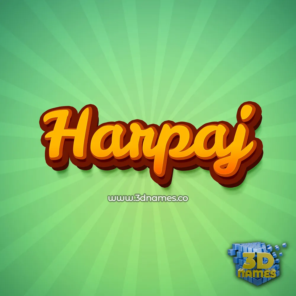 harpaj in Green Rays style - 3D name wallpaper
