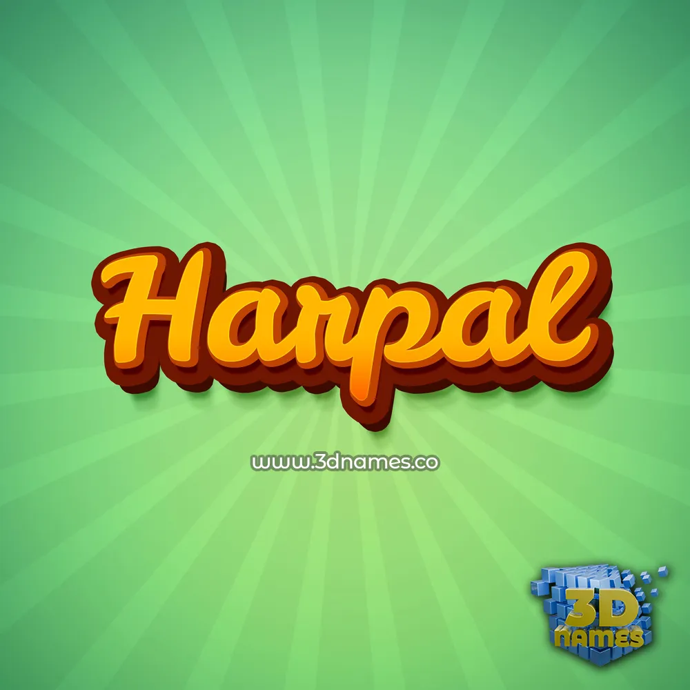 harpal in Green Rays style - 3D name wallpaper