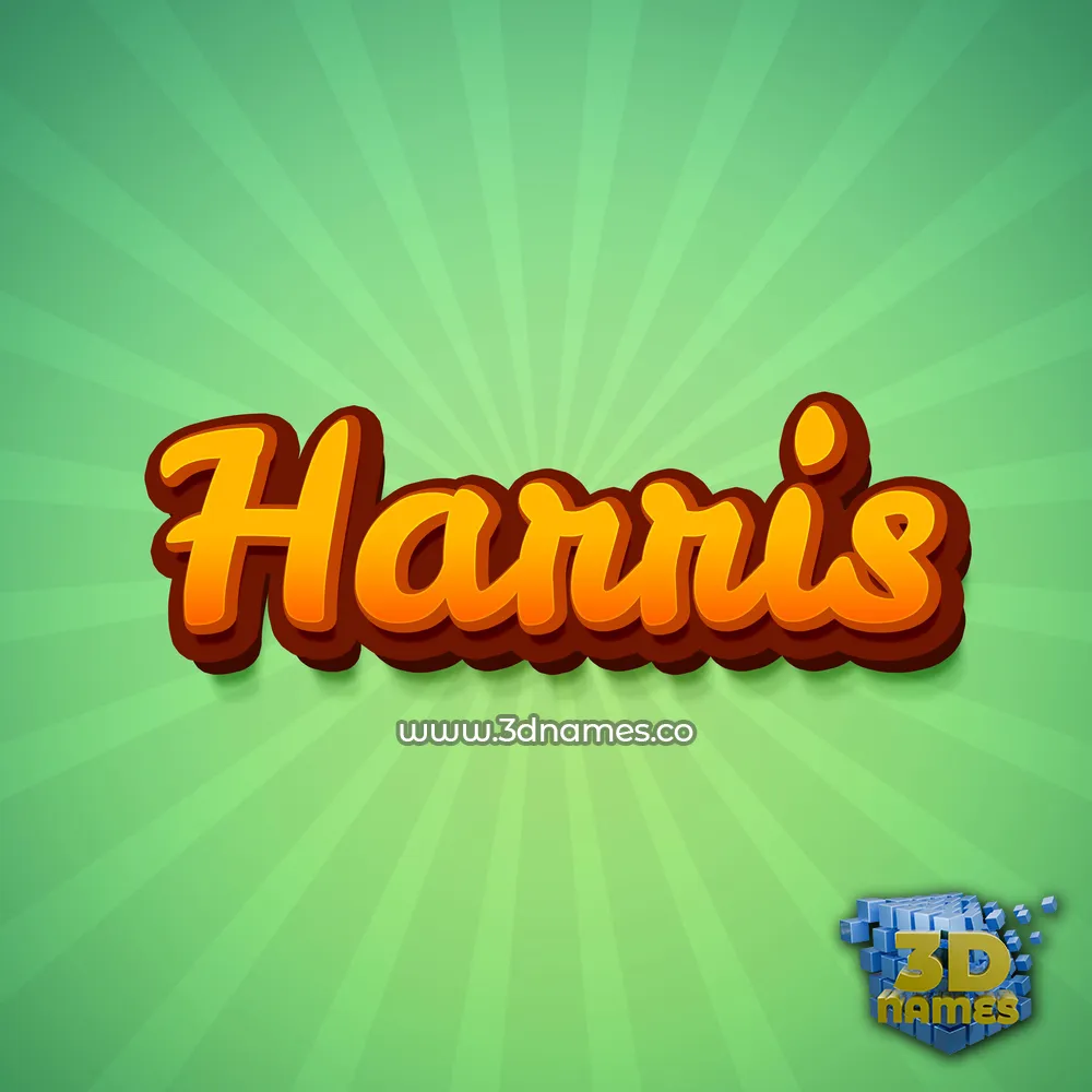 harris in Green Rays style - 3D name wallpaper