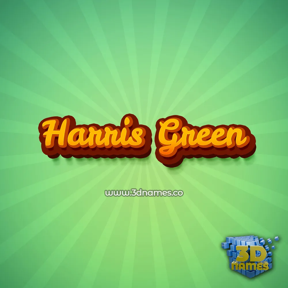 harris green in Green Rays style - 3D name wallpaper