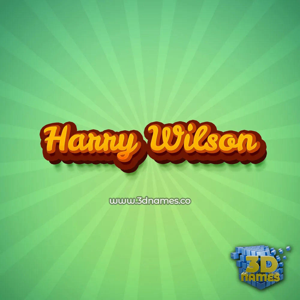 harry wilson in Green Rays style - 3D name wallpaper