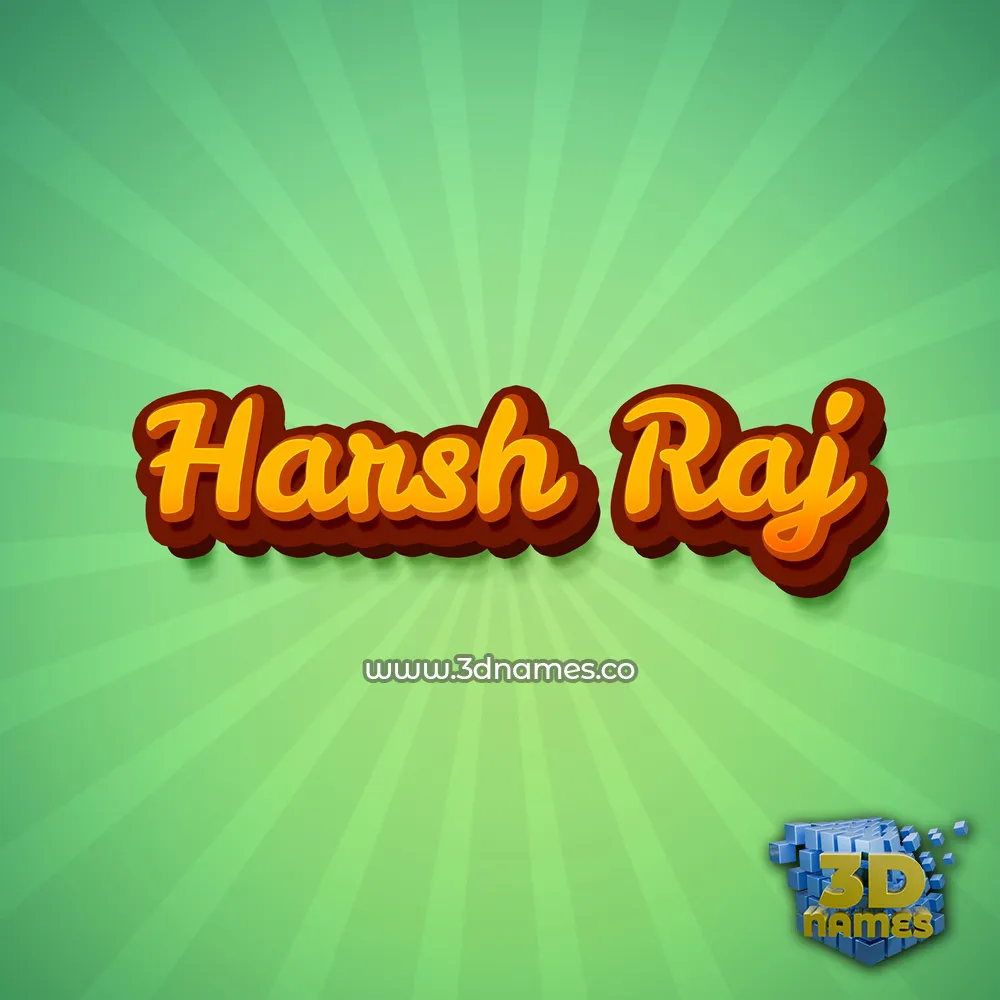 harsh raj in Green Rays style - 3D name wallpaper