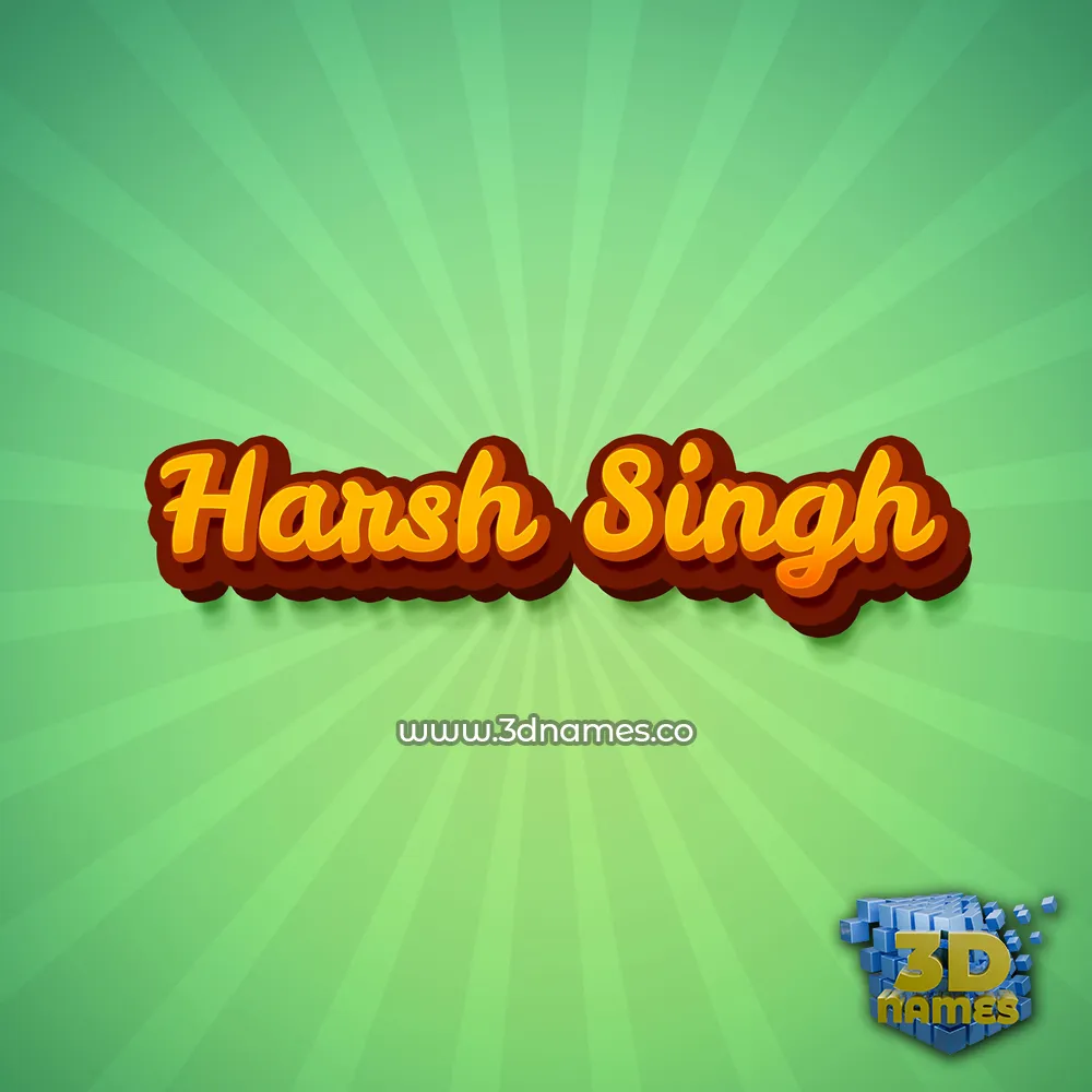 harsh singh in Green Rays style - 3D name wallpaper