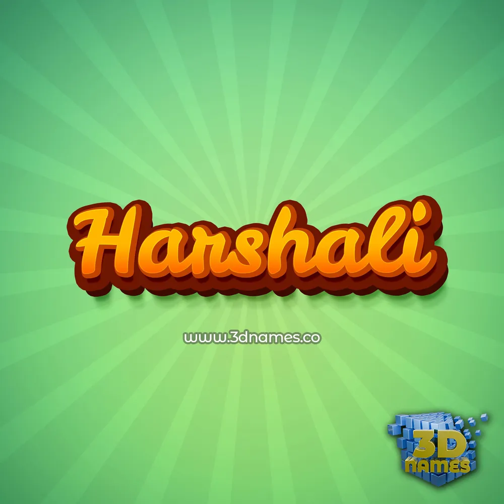 harshali in Green Rays style - 3D name wallpaper