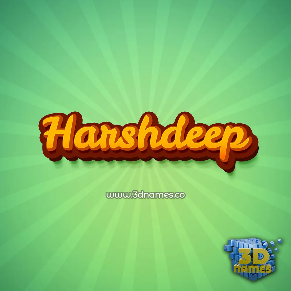 harshdeep in Green Rays style - 3D name wallpaper