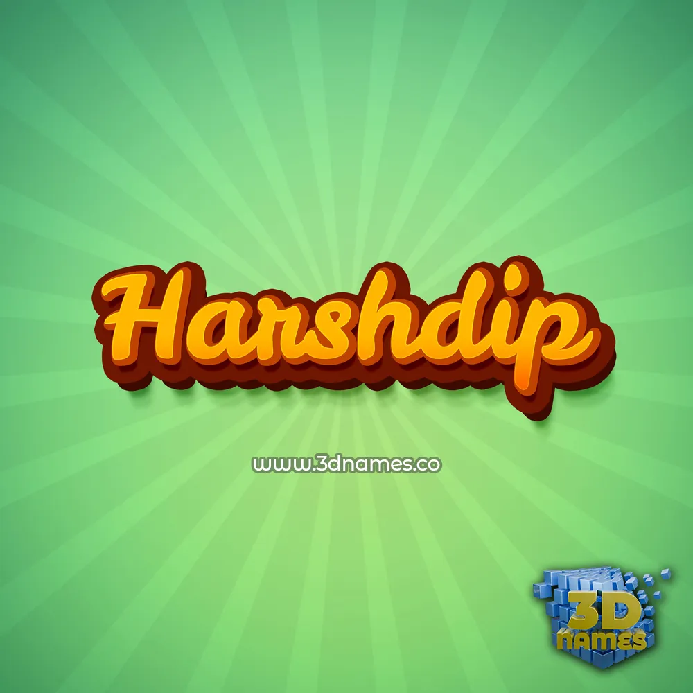 harshdip in Green Rays style - 3D name wallpaper