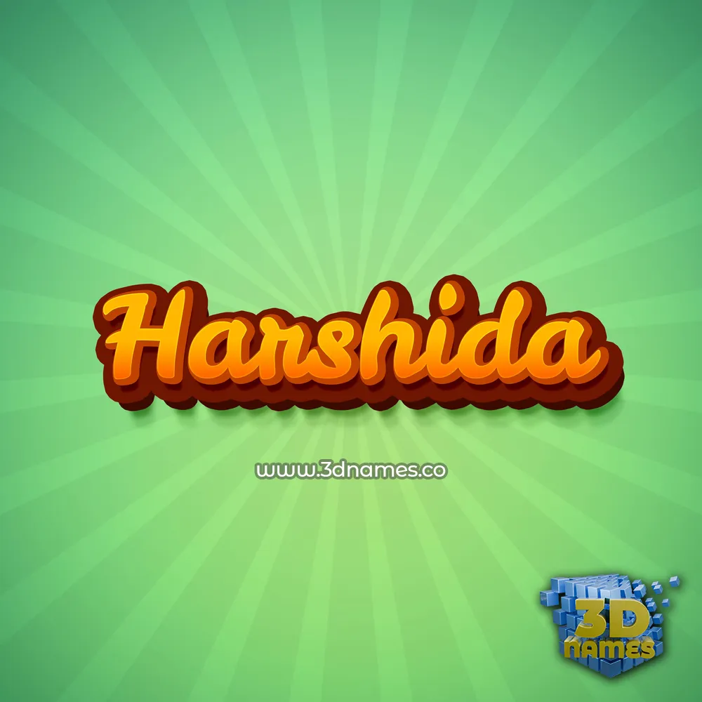 harshida in Green Rays style - 3D name wallpaper