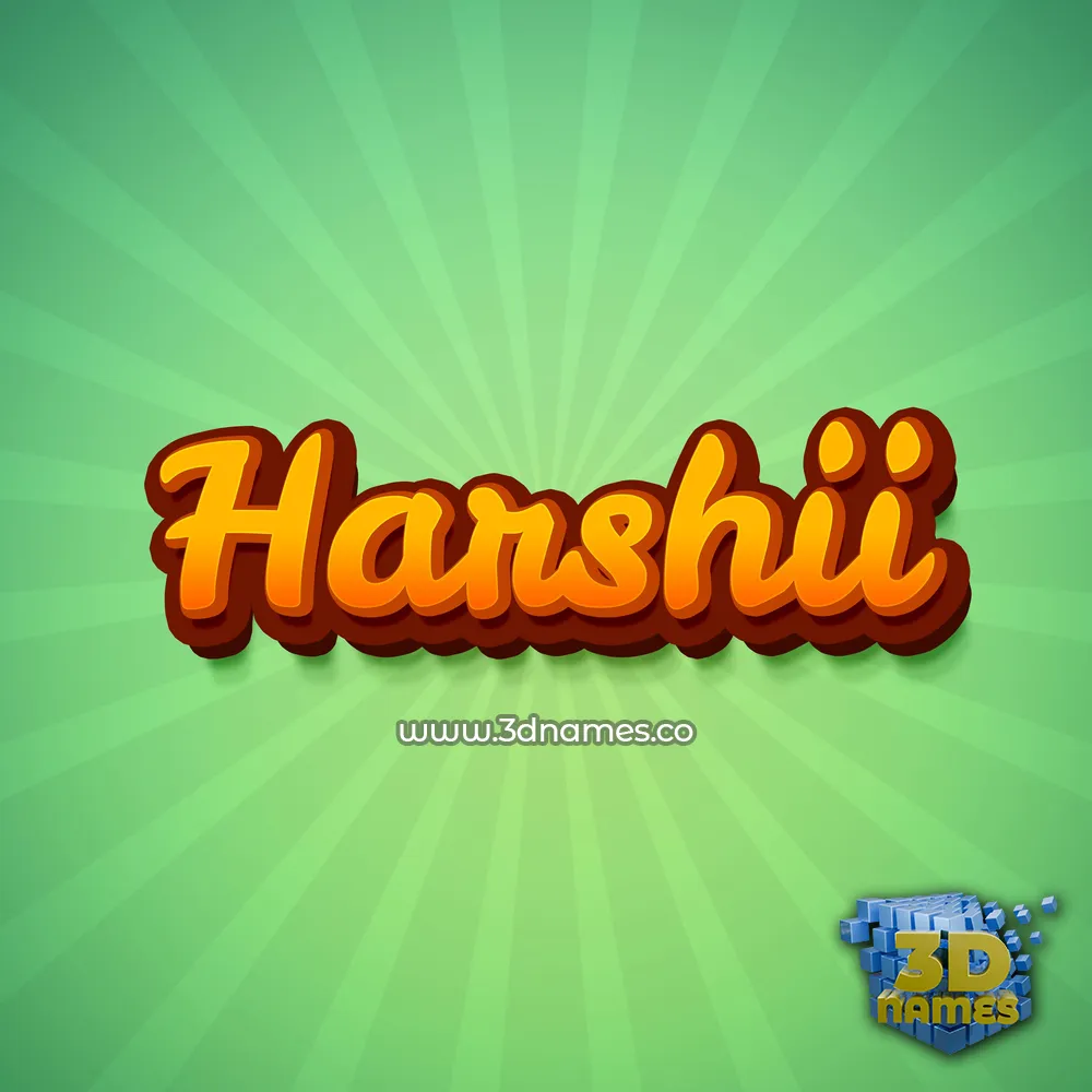 harshii in Green Rays style - 3D name wallpaper