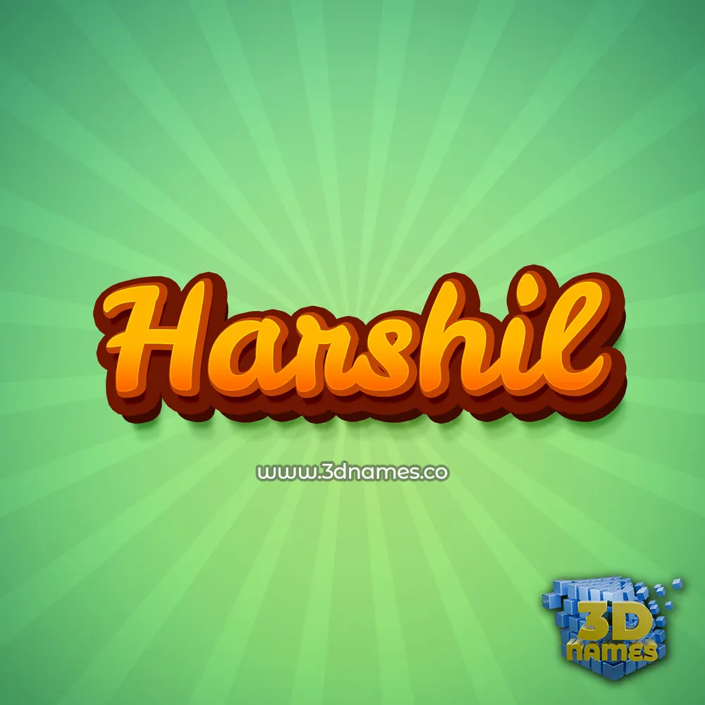 harshil in Green Rays style - 3D name wallpaper