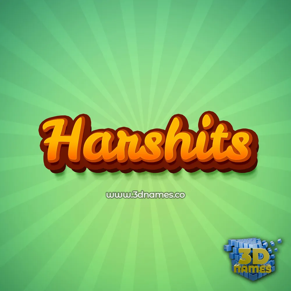 harshits in Green Rays style - 3D name wallpaper