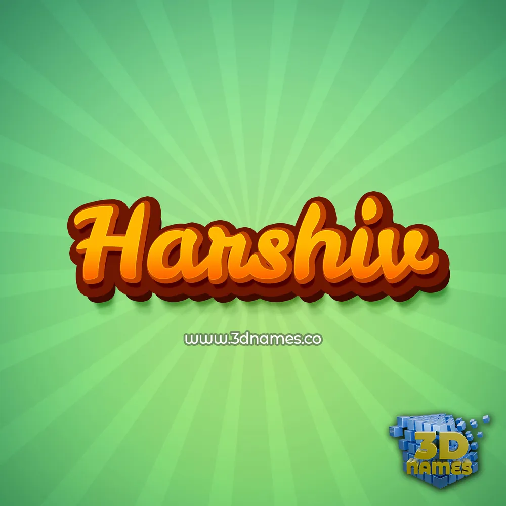 harshiv in Green Rays style - 3D name wallpaper