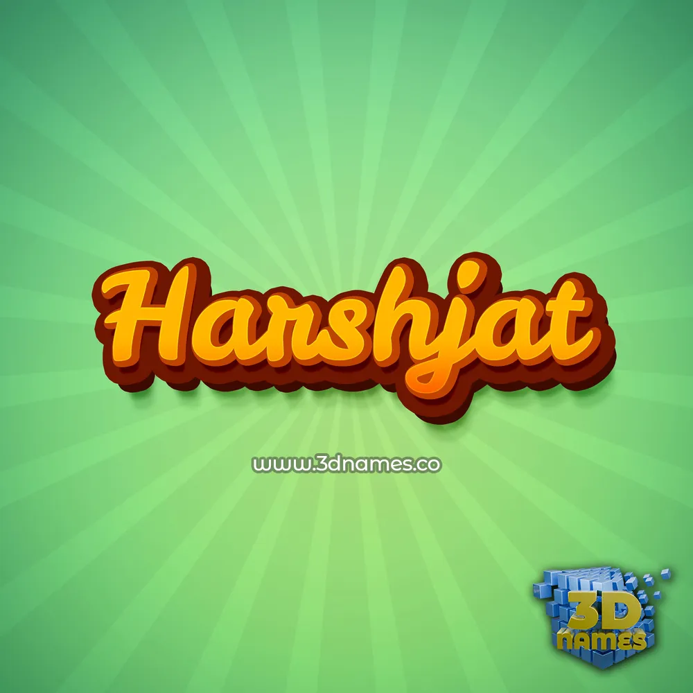 harshjat in Green Rays style - 3D name wallpaper