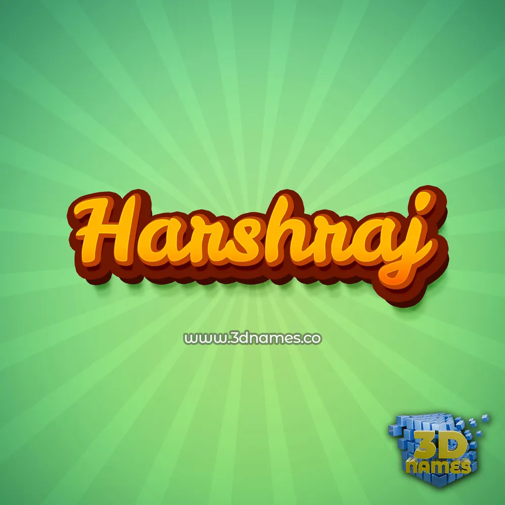 harshraj in Green Rays style - 3D name wallpaper