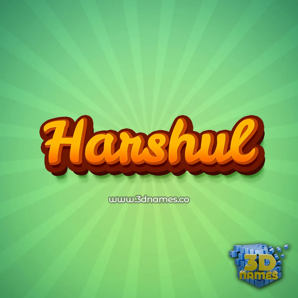 harshul in Green Rays style - 3D name wallpaper