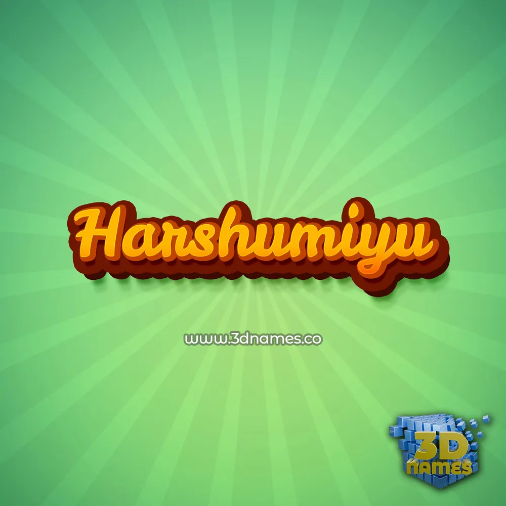 harshumiyu in Green Rays style - 3D name wallpaper